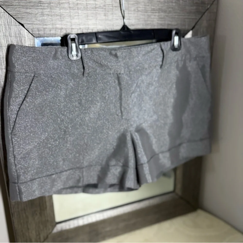 New York & Company Gray metallic Flat Front Shorts